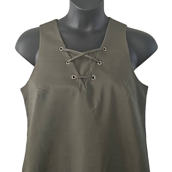 Who What Wear Women’s Sleeveless A-Line Mini Dress - Size Large Olive Green NWT - Picture 4 of 8